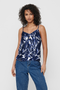 Front image of Nova life viscose paris singlet in navy, by brand Only