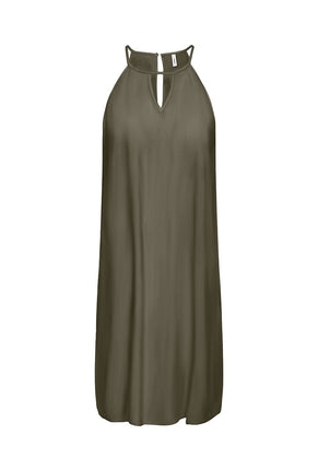 Front image of Nova viscose limbo dress in olive, by brand Only