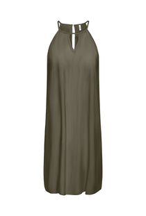 Front image of the Nova viscose limbo dress in olive, by brand Only