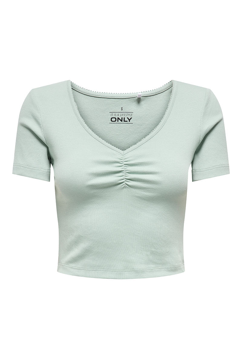 Front image of Only betty s/s top in mint, by brand Only