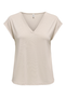 Front image of the Free shortsleeve modal v neck top in stone, by brand Only