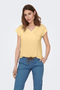 Front image of Free shortsleeve modal v neck top in yellow, by brand Only