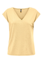Front image of the Free shortsleeve modal v neck top in yellow, by brand Only