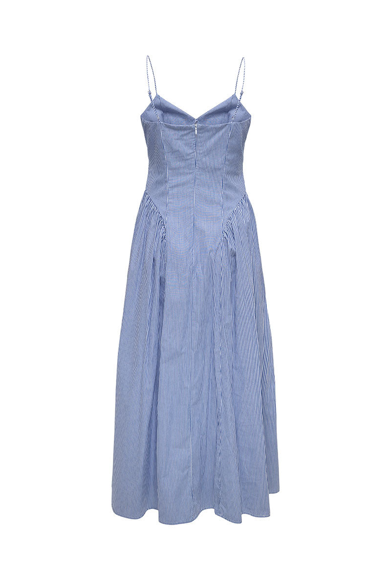 Back image of Tiari strap hip dress in blue, by brand Only