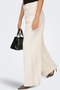 Front image of the Tila life highwaist belt trousers in cream, by brand Only