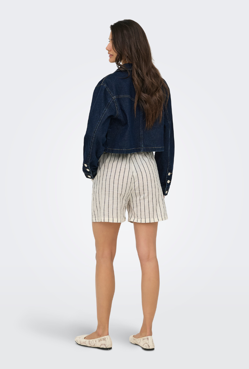 Back image of Tizania stripe shorts in stripe, by brand Only