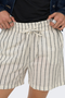 Front image of the Tizania stripe shorts in stripe, by brand Only