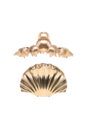 Front image of the Ursula 2 pack hairclip in gold, by brand Only