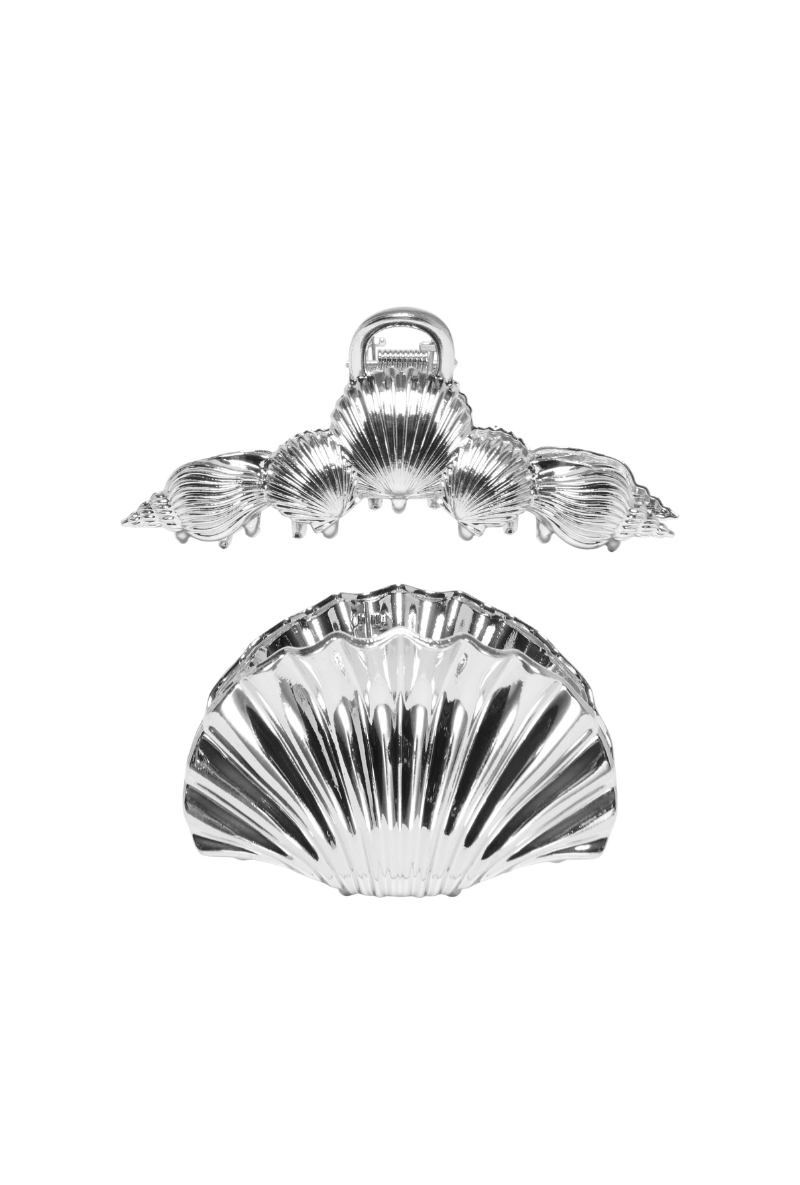 Front image of Ursula 2 pack hairclip in silver, by brand Only