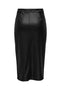 Back image of the Bitten faux leather pencil skirt in black, by brand Only