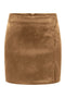 Front image of Carolina faux suede skirt in tan, by brand Only