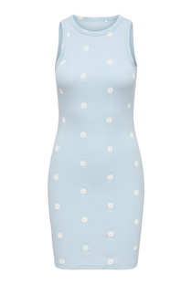 Front image  of the Fenja dress in sky, by brand Only