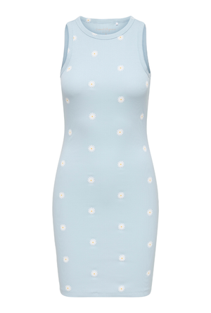 Front image  of the Fenja dress in sky, by brand Only