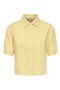 Front image  of the Goa shortsleeve linen shirt in yellow, by brand Only