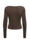 Back image of the Hannah l/s metal top in brown, by brand Only