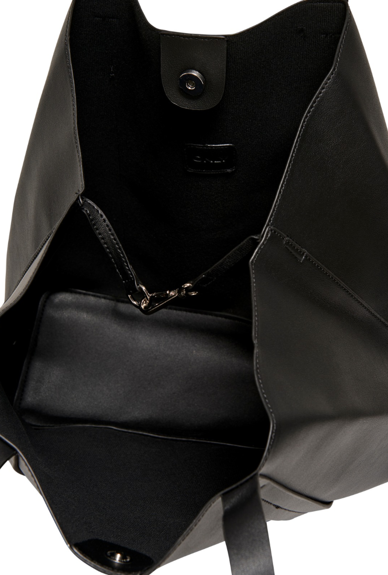 Detail image  of Only lana pu shopper in black, by brand Only