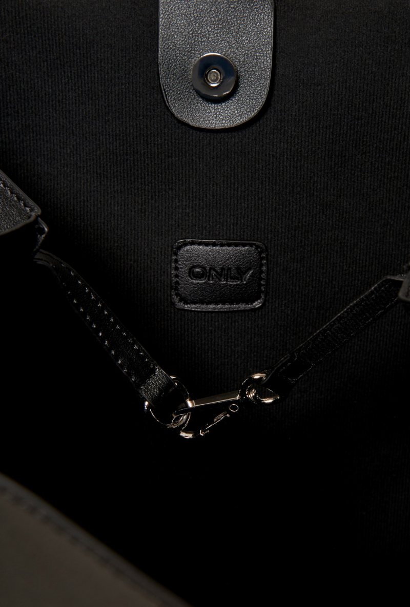 Detail image  of Only lana pu shopper in black, by brand Only