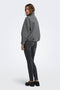 Back image of a model wearing the Lasta high collar bomber jacket in charcoal, by brand Only