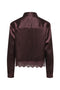 Back image of the Lindona l/s satin lace shirt in chocolate, by brand Only