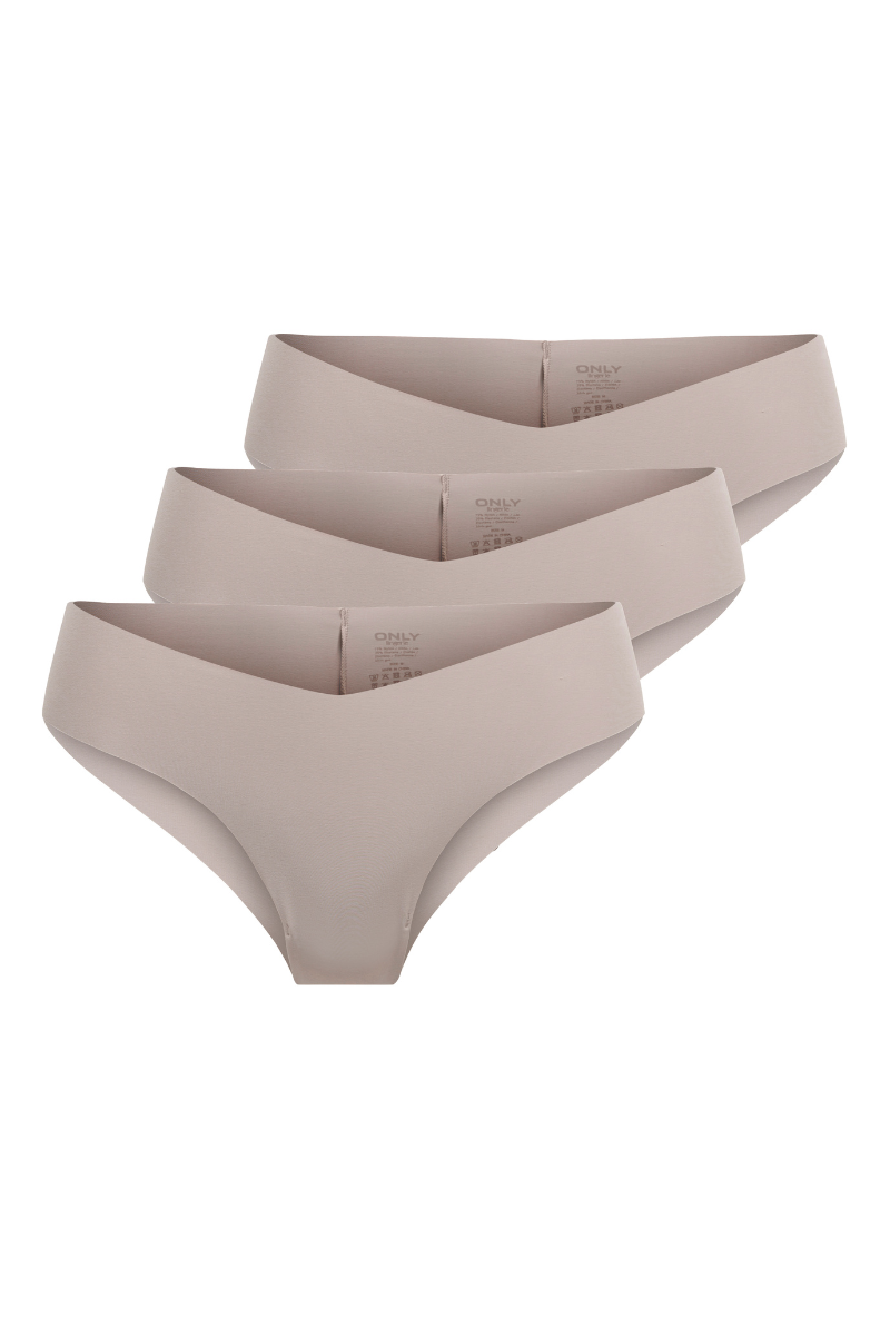 Front image  of Only tracy 3 pk cheeky briefs in nude, by brand Only