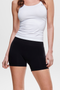 Front image of a model wearing the Only vicky seamless short in black, by brand Only