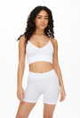 Image of ONLY VICKY SEAMLESS SHORT in white, by brand ONLY