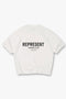 Back image of the Owners club t in off white, by brand Represent