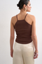 Back image of the Alfrida sleeveless vest in brown, by brand Top shop