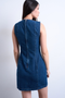 Back image of the Liv sleeveless mini denim dress in denim, by brand Top shop