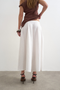 Back image of the Malin highrise wide culotte trousers in white, by brand Top shop