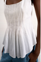Front image of the Mariam sleeveless curve hem top in white, by brand Top shop