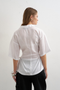 Back image of the Zola shortsleeve fitted shirt in white, by brand Top shop