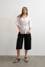 Image of ZOLA SHORTSLEEVE FITTED SHIRT in white, by brand TOP SHOP