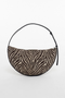 Back image  of the Curly canvas scoop shoulder bag in chocolate, by brand Top shop