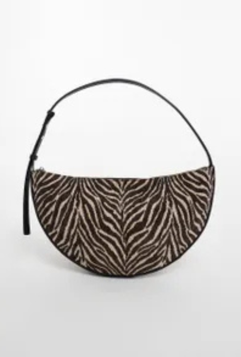 Front image  of Curly canvas scoop shoulder bag in chocolate, by brand Top shop