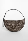 Image of CURLY CANVAS SCOOP SHOULDER BAG in chocolate, by brand TOP SHOP