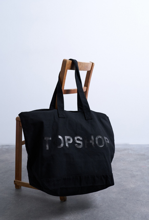 Front image  of Ivy tote bag in black, by brand Top shop