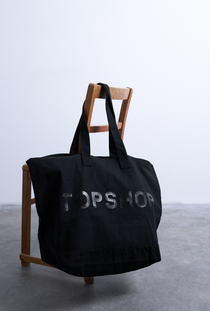 Front image  of the Ivy tote bag in black, by brand Top shop