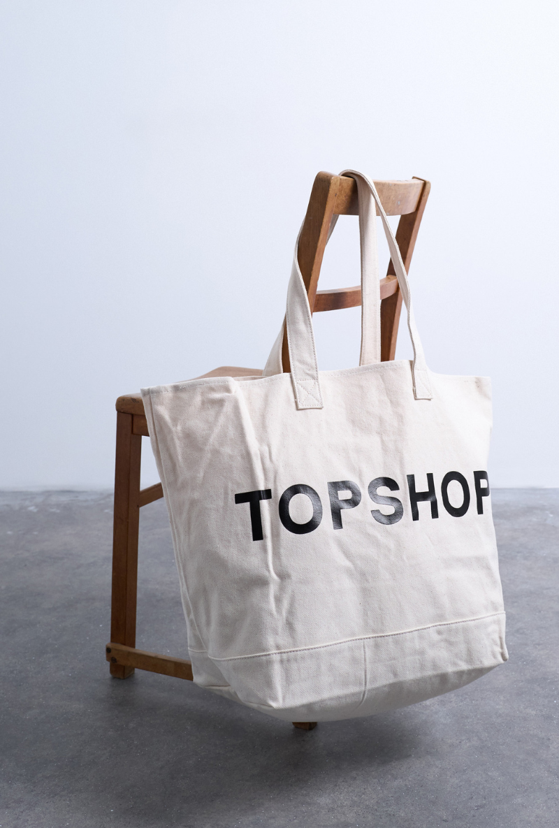 Front image  of Ivy tote bag in white, by brand Top shop