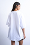 Back image of a model wearing the Ida oversize dropshoulder tee in white, by brand Top shop