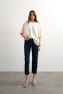 Image of RUNWAY CROPPED JEANS in dark denim, by brand TOP SHOP