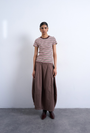 Image of SALLY STRIPE RIB TEE in pink, by brand TOP SHOP