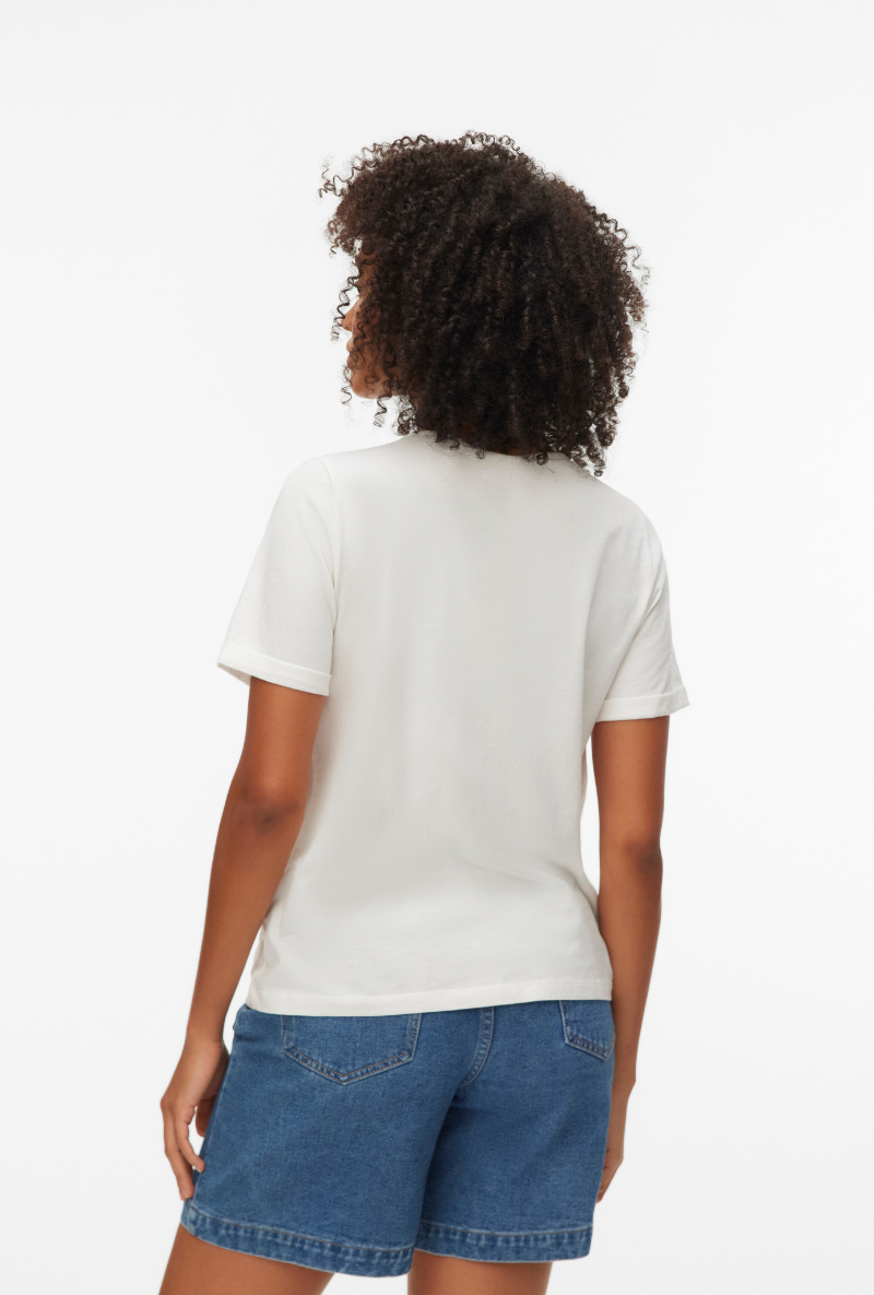 Back image of Kanya shortsleeve v neck tshirt in white, by brand Vero moda