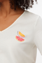 Front image of the Kanya shortsleeve v neck tshirt in white, by brand Vero moda