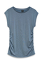Front image  of Ava sarah top in blue, by brand Vero moda