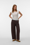 Front image of a model wearing Ava sarah top in white, by brand Vero moda