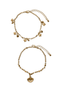 Image of CHELLY ANKLET 2 PK in gold, by brand VERO MODA