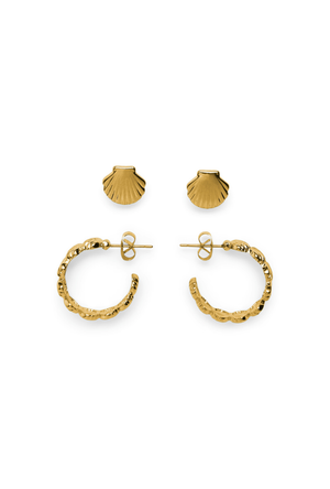 Front image  of the Chelly earrings 2 pk in gold, by brand Vero moda