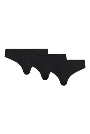 Front image  of Vero moda dikte string 3 pk in black, by brand Vero moda