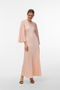 Front image of a model wearing Vero moda eleanor ls wide sleeve dress in peach, by brand Vero moda